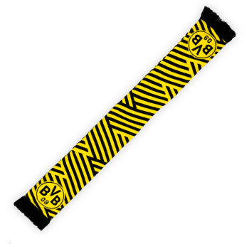 Borussia Dortmund BVB Fanschal Zig Zag Schwarz-Gelb mit Logo